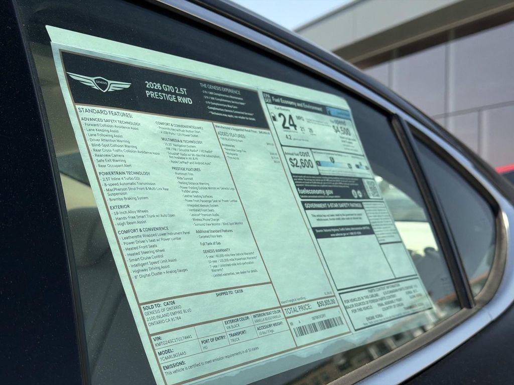 New 2026 Genesis G70 2.5T Prestige RWD image 18