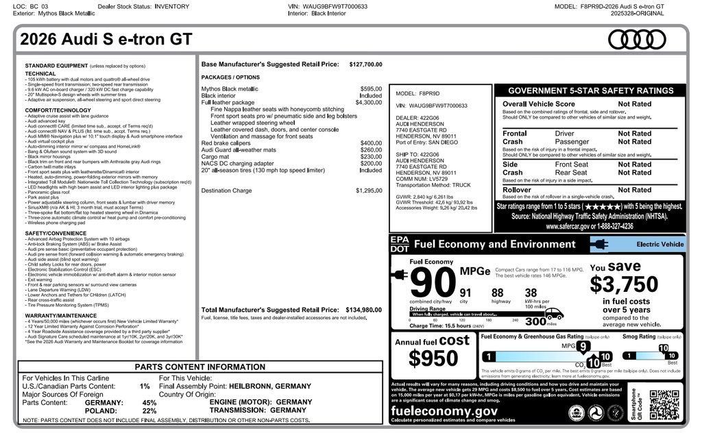 New 2026 Audi S e-tron GT Premium Plus image 17