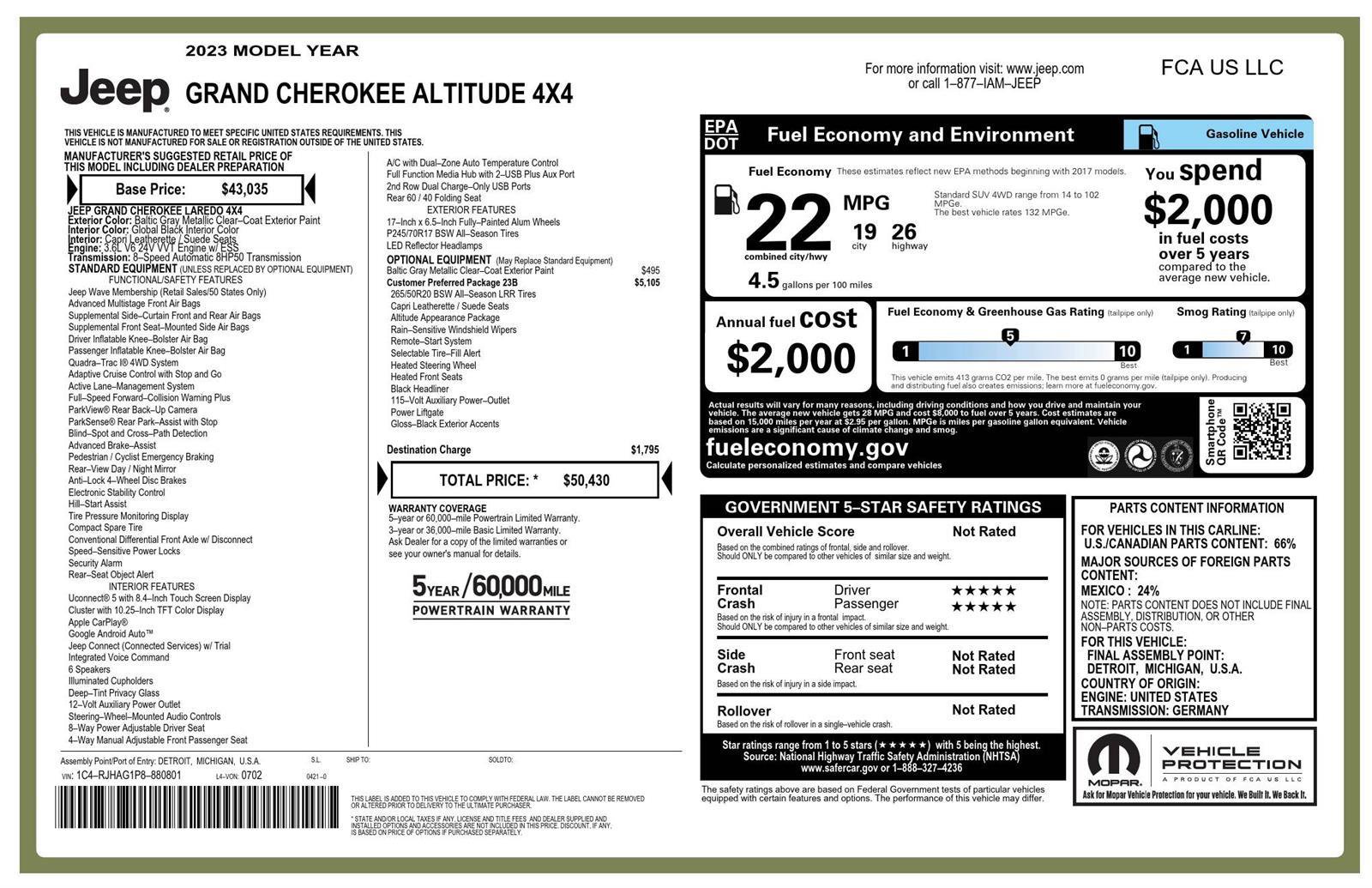 Used 2023 Jeep Grand Cherokee Altitude image 51