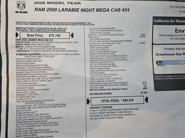 New 2026 RAM 2500 Laramie w/ Night Edition AWD/4WD image 18
