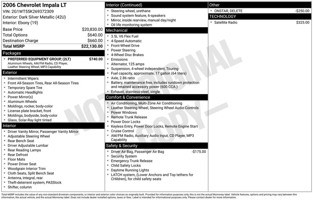 Used 2006 Chevrolet Impala LT w/ Preferred Equipment Group image 9
