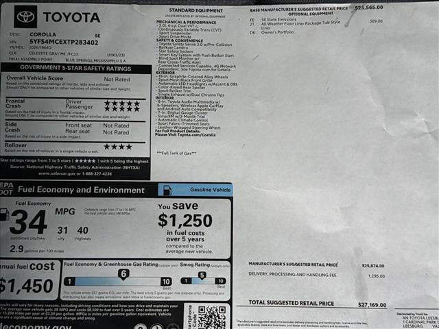 New 2026 Toyota Corolla SE FWD image 24