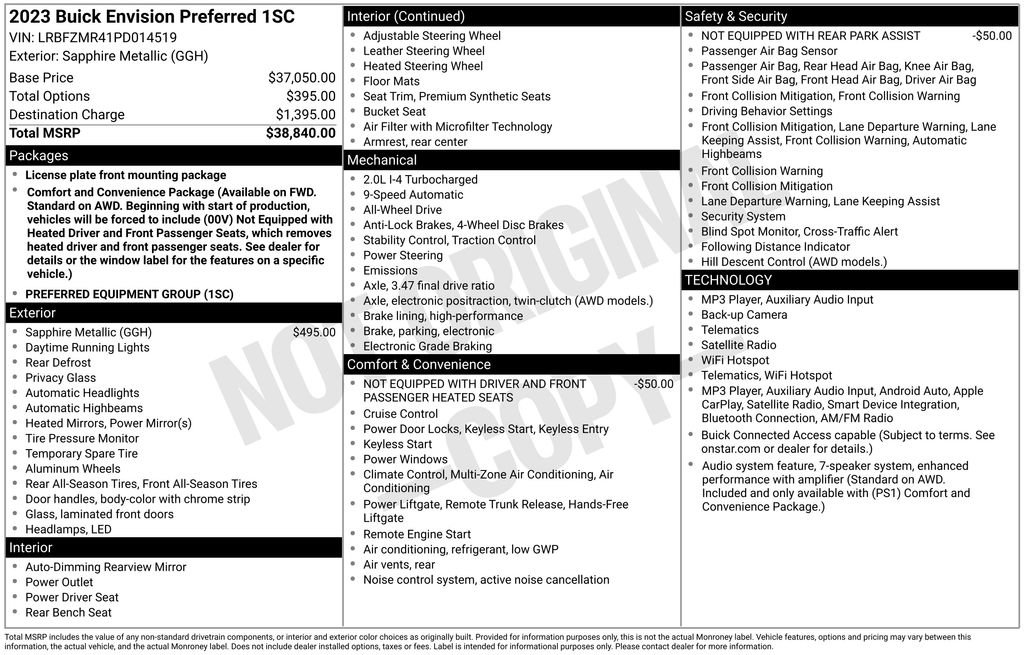 Certified 2023 Buick Envision Preferred AWD/4WD image 23