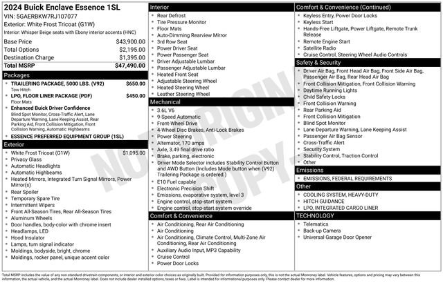 Used 2024 Buick Enclave Essence w/ Trailering Package, 5000 lbs. image 9