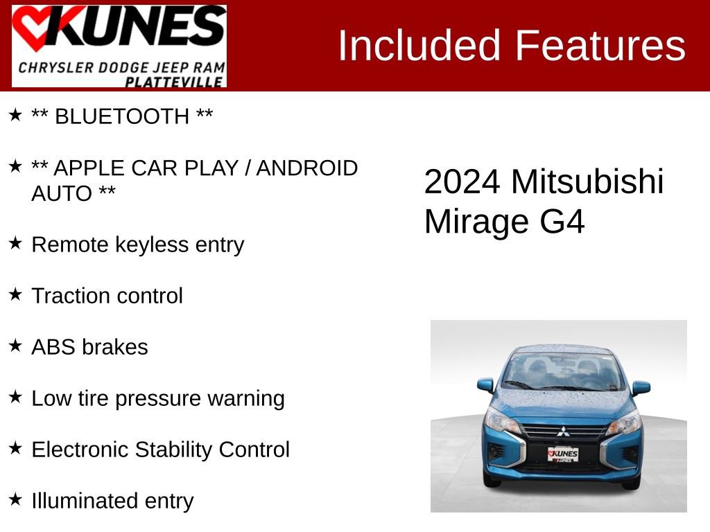 Used 2024 Mitsubishi Mirage G4 ES image 2