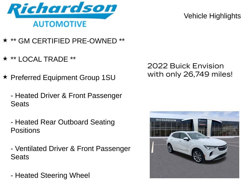 Used 2022 Buick Envision Avenir w/ Technology Package II image 12