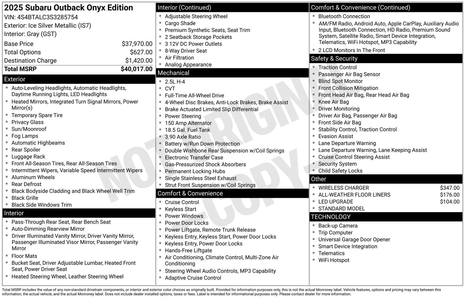 Used 2025 Subaru Outback Onyx Edition image 36