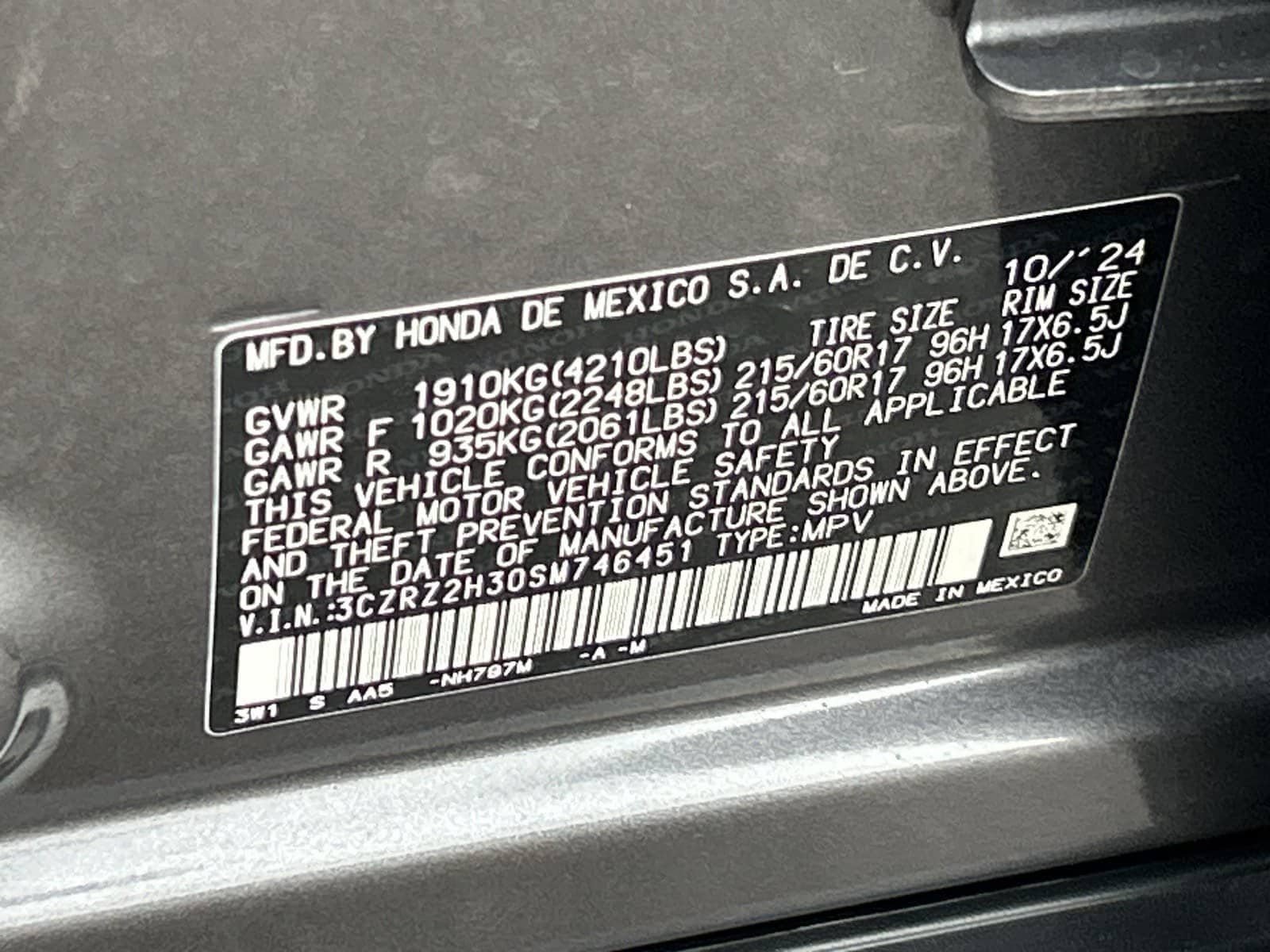 Certified 2025 Honda HR-V LX image 34