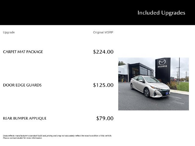Used 2018 Toyota Prius Prime Premium w/ Carpet Mat Package FWD image 5