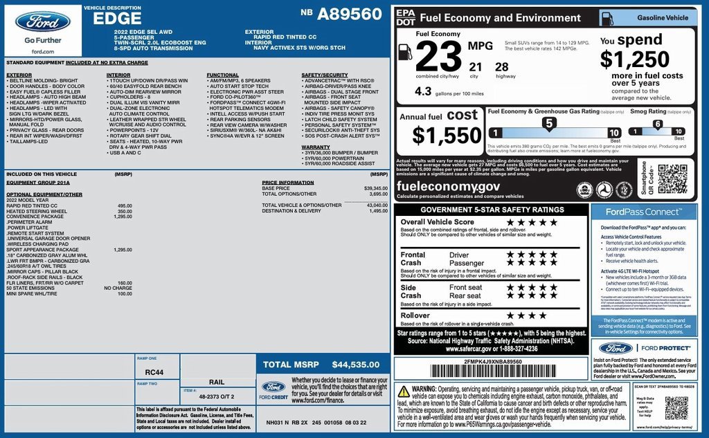 Used 2022 Ford Edge SEL w/ Sport Appearance Package image 5