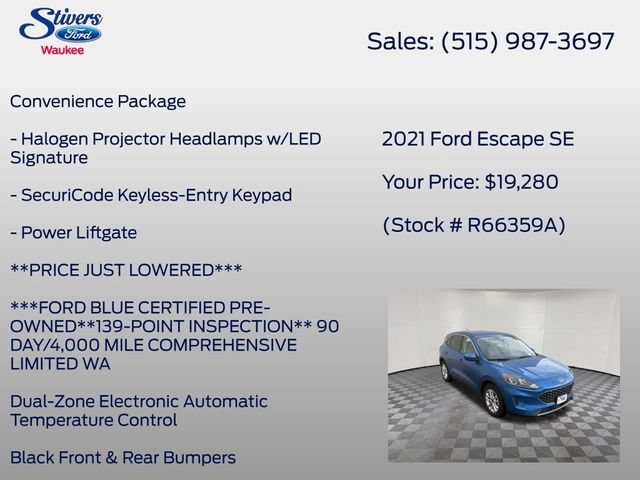 Used 2021 Ford Escape SE w/ Convenience Package FWD image 22