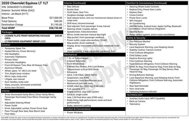 Used 2020 Chevrolet Equinox LT image 51