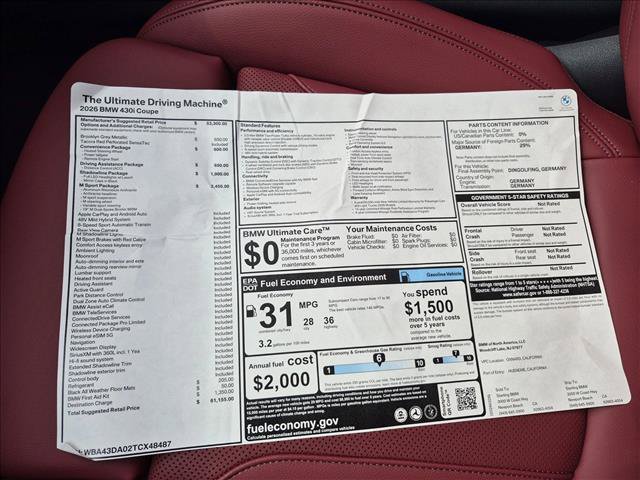 New 2026 BMW 430i Coupe w/ M Sport Package RWD image 17