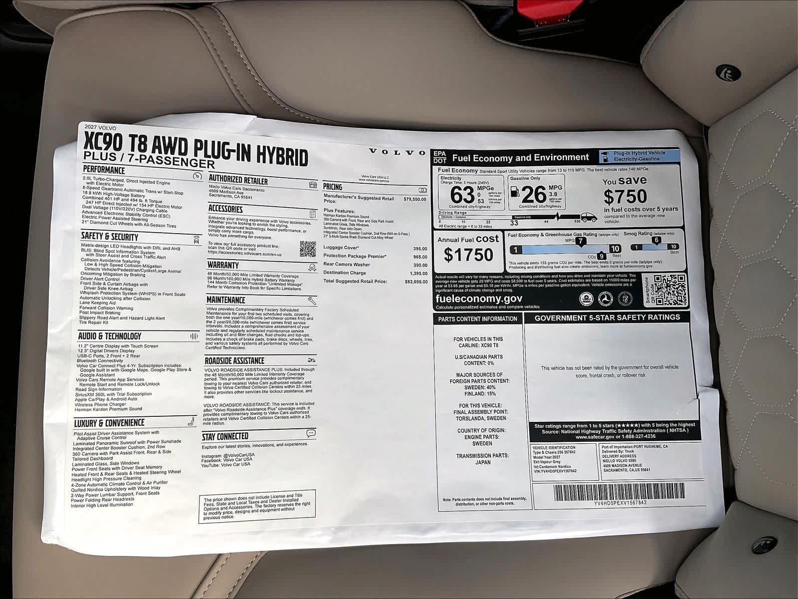 New 2027 Volvo XC90 T8 Bright AWD/4WD image 37
