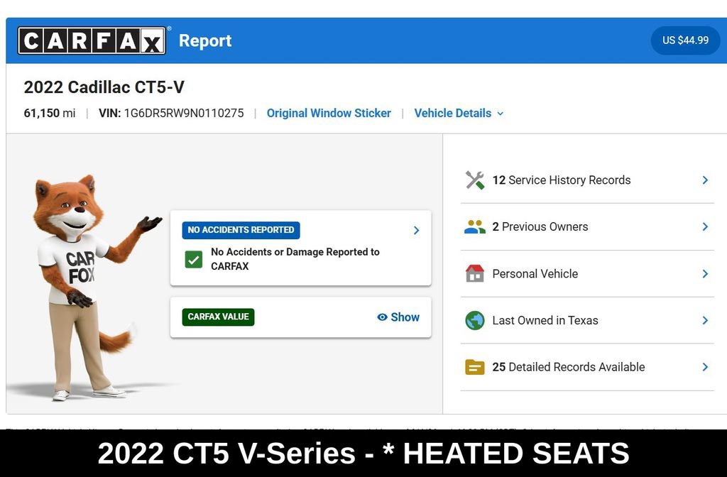 Used 2022 Cadillac CT5 V w/ Cold Weather Package RWD image 9
