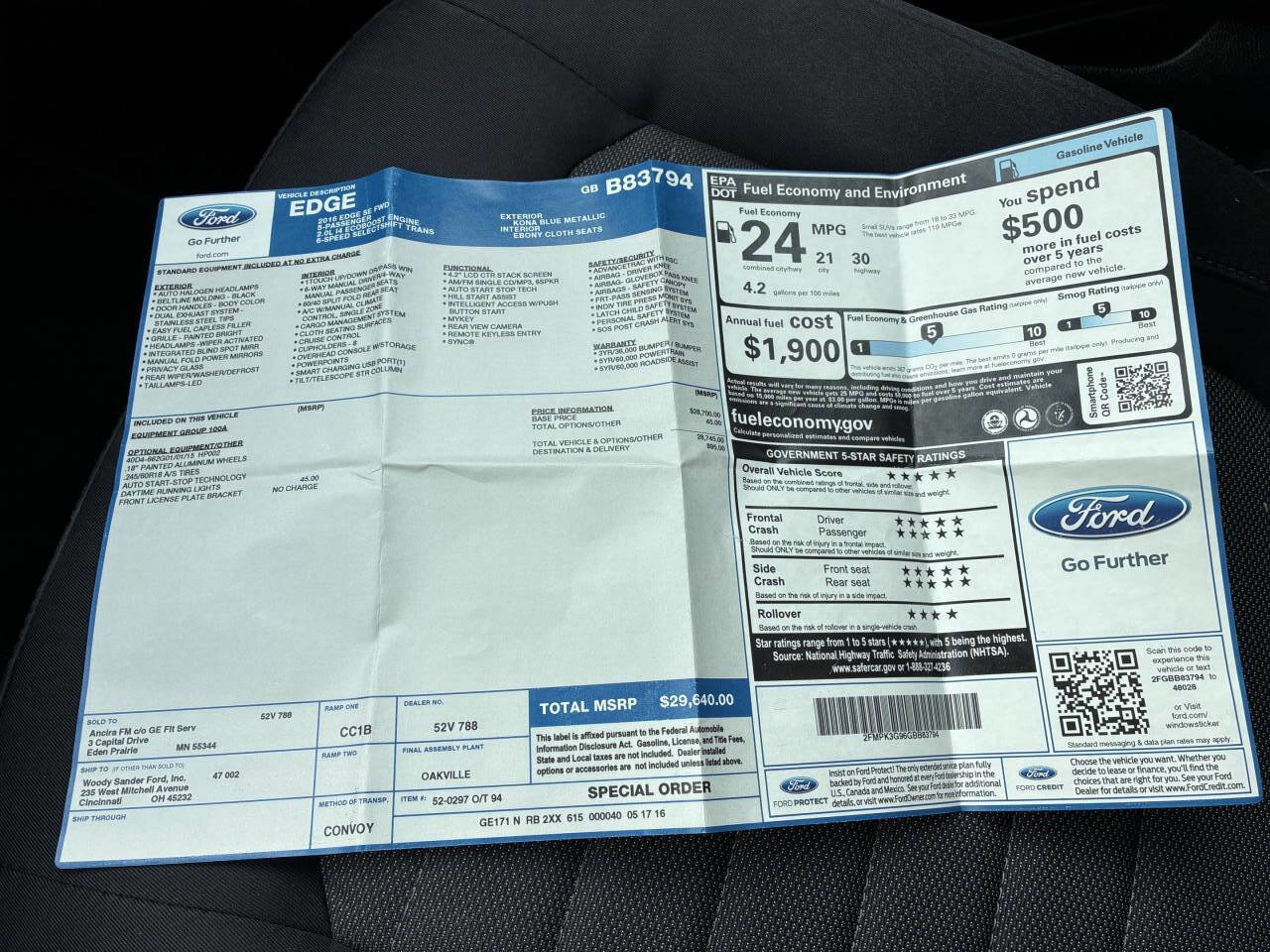 Used 2016 Ford Edge SE FWD image 24