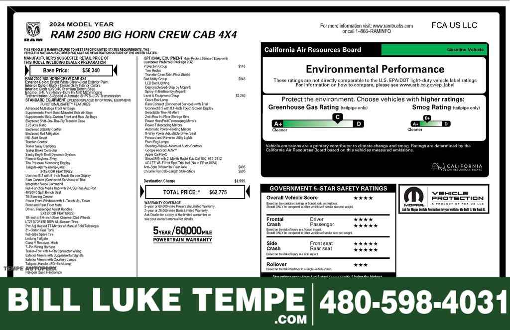 Used 2024 RAM 2500 Big Horn w/ Bed Utility Group