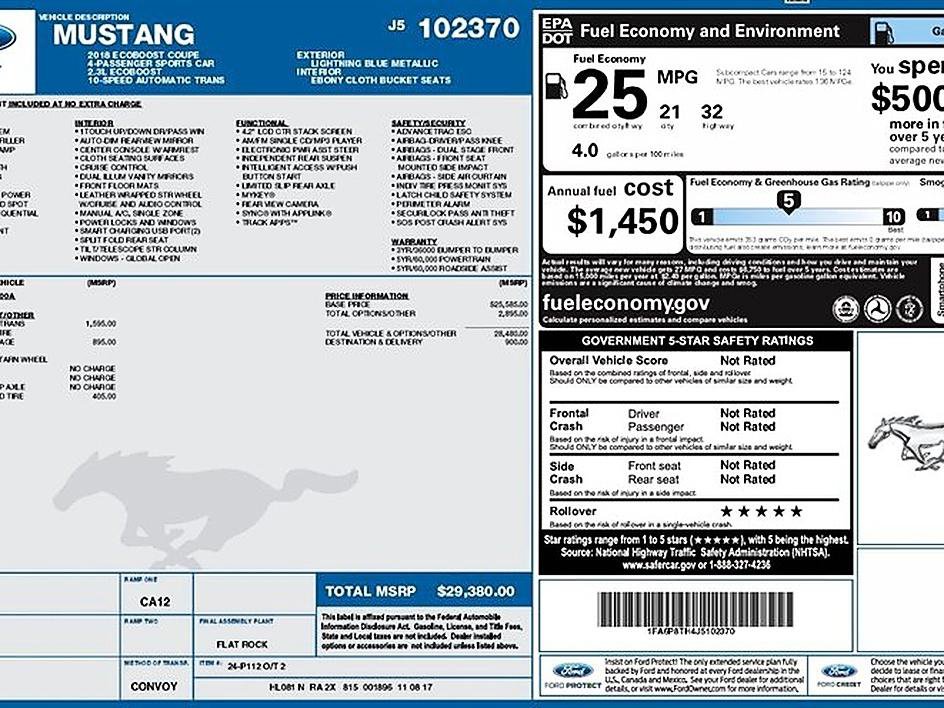 Used 2018 Ford Mustang Coupe w/ Wheel & Stripe Package image 81