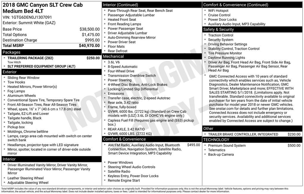 Used 2018 GMC Canyon SLT w/ Trailering Package AWD/4WD image 13