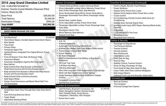 Used 2016 Jeep Grand Cherokee Limited image 36