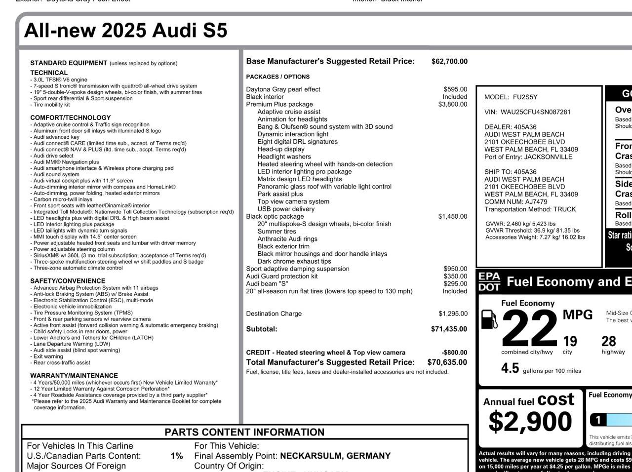 Used 2025 Audi S5 Premium Plus w/ Premium Plus Package image 23