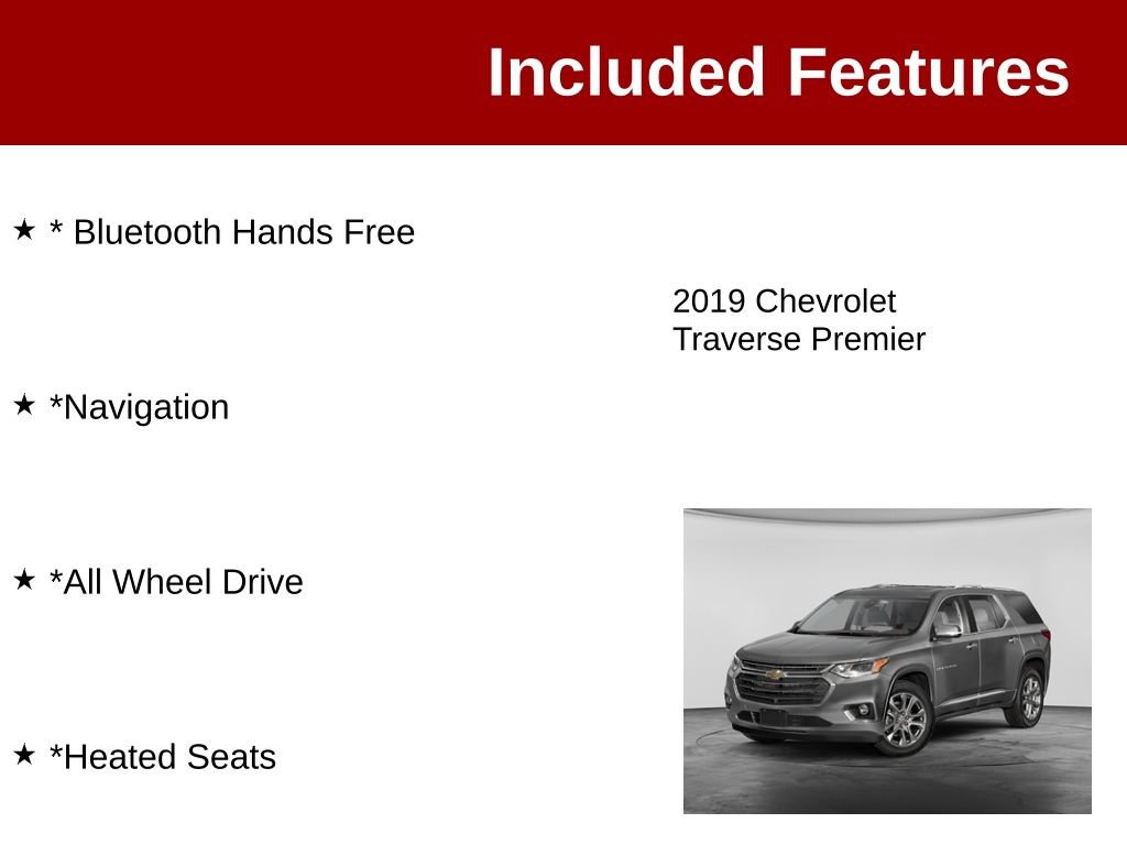 Used 2019 Chevrolet Traverse Premier w/ LPO, Floor Liner Package AWD/4WD image 3
