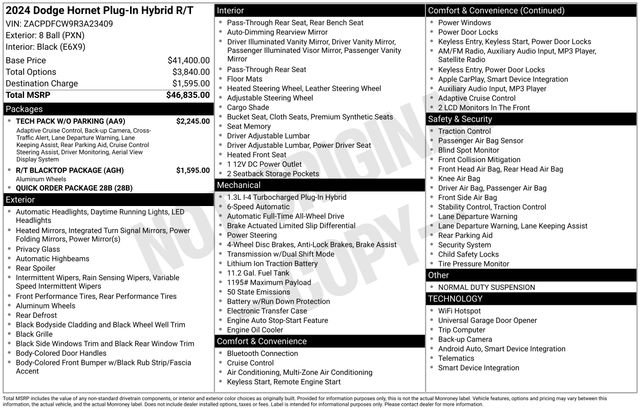 New 2024 Dodge Hornet R/T w/ Tech Pack w/o Parking image 4