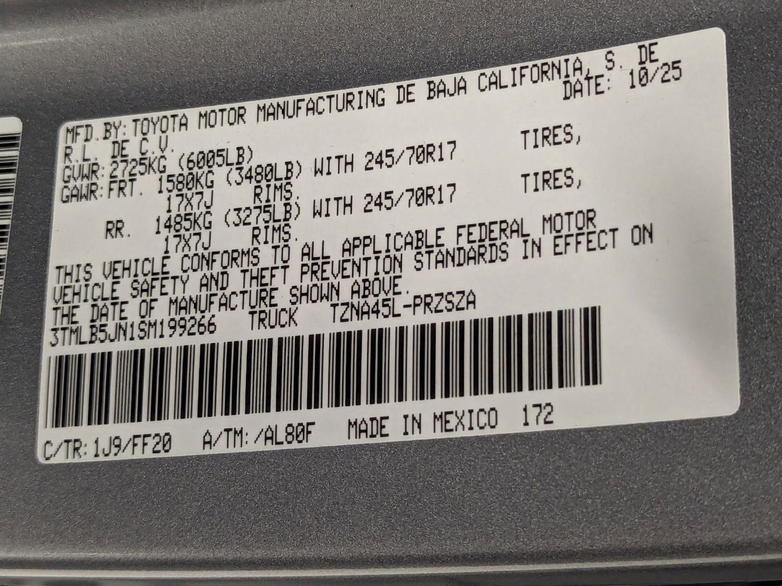 New 2025 Toyota Tacoma SR image 17