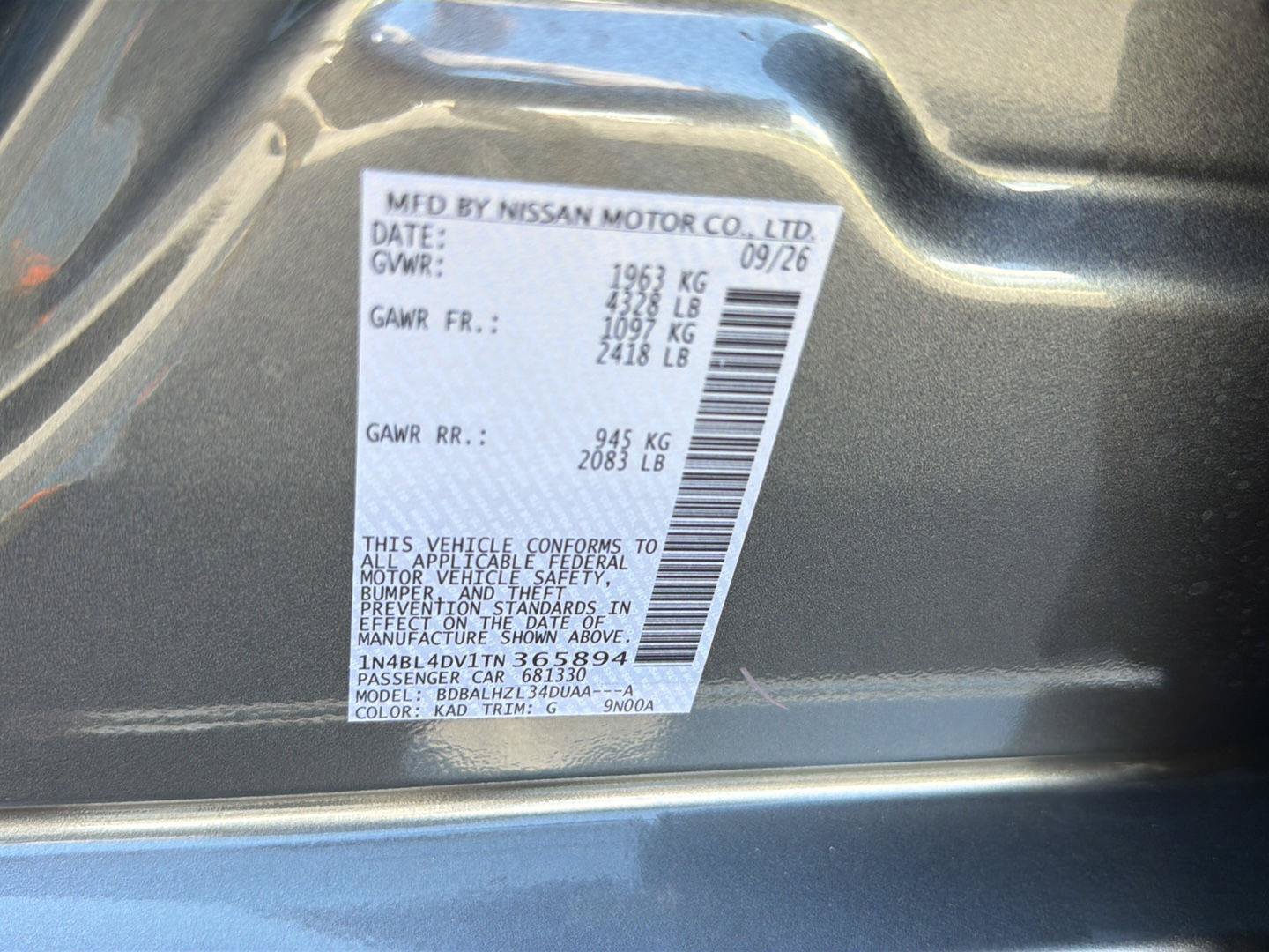 New 2026 Nissan Altima 2.5 SV w/ SV Premium Package FWD image 37