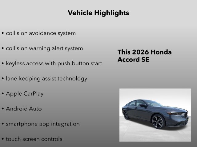 New 2026 Honda Accord SE image 10