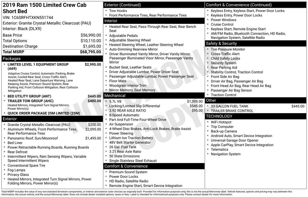 Used 2019 RAM 1500 Limited AWD/4WD image 17