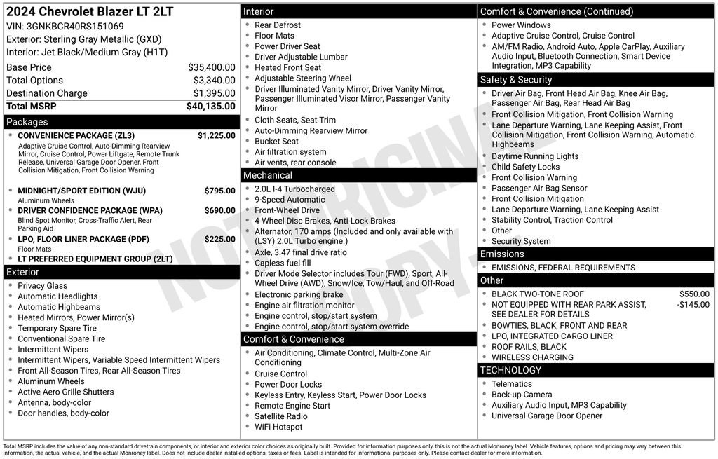 Used 2024 Chevrolet Blazer LT w/ Convenience Package image 6