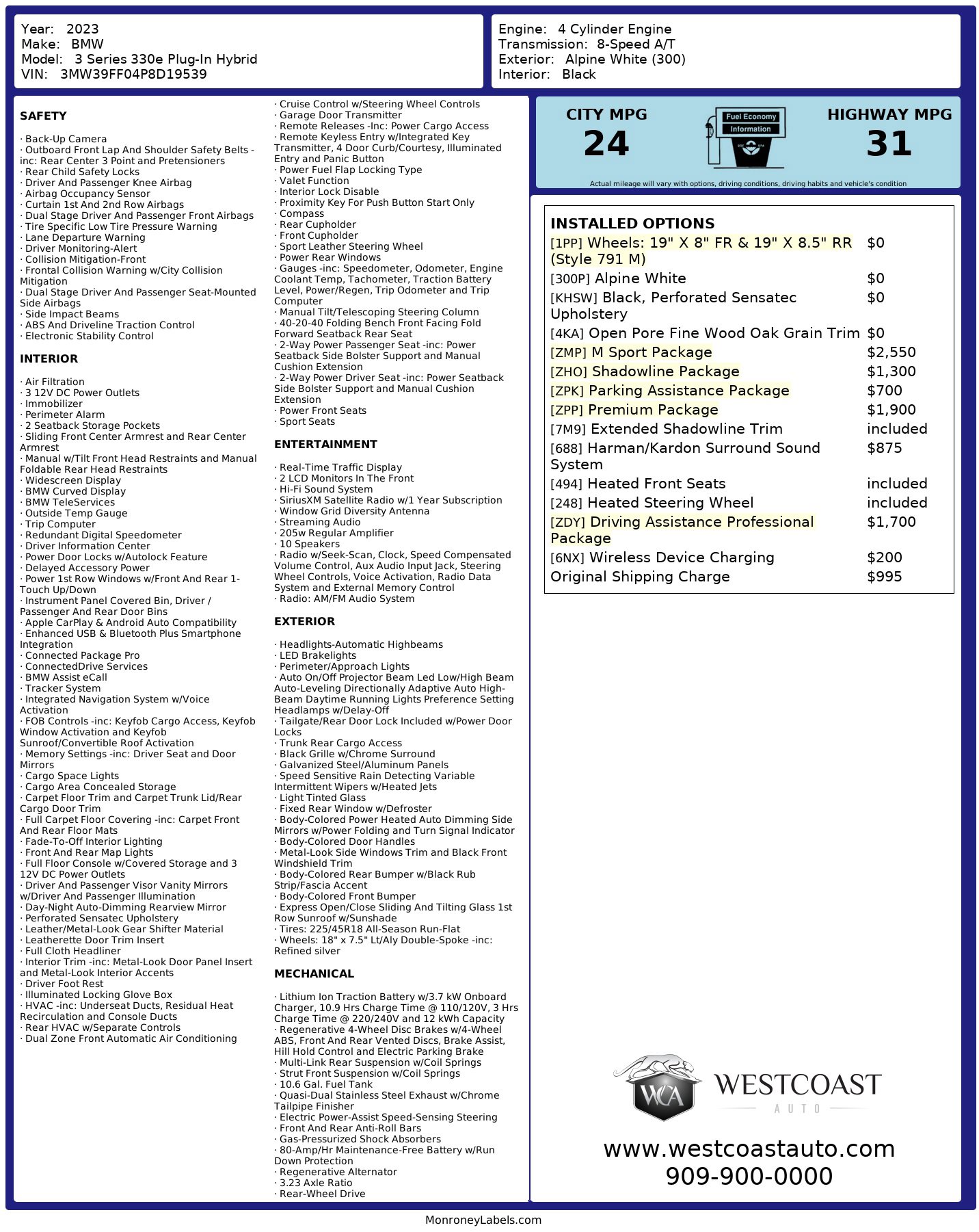 Used 2023 BMW 330e w/ M Sport Package image 13