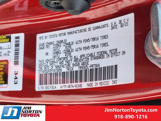 Used 2021 Toyota Tacoma SR w/ SR Convenience Package RWD image 31
