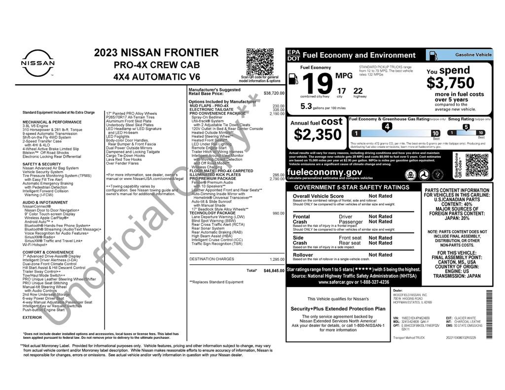 Used 2023 Nissan Frontier PRO-4X w/ Pro-4X Premium Package image 59