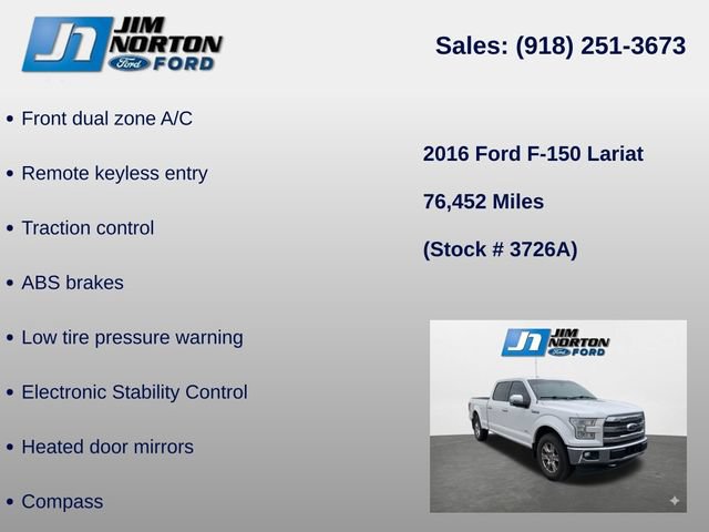 Used 2016 Ford F150 Lariat w/ Equipment Group 502A Luxury AWD/4WD image 8