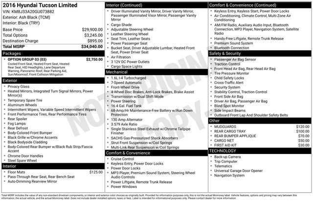 Used 2016 Hyundai Tucson Limited w/ Option Group 03 image 5