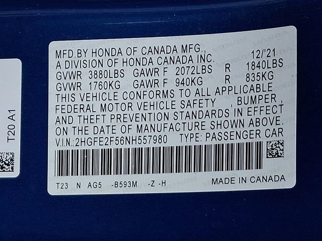 Used 2022 Honda Civic Sport image 30