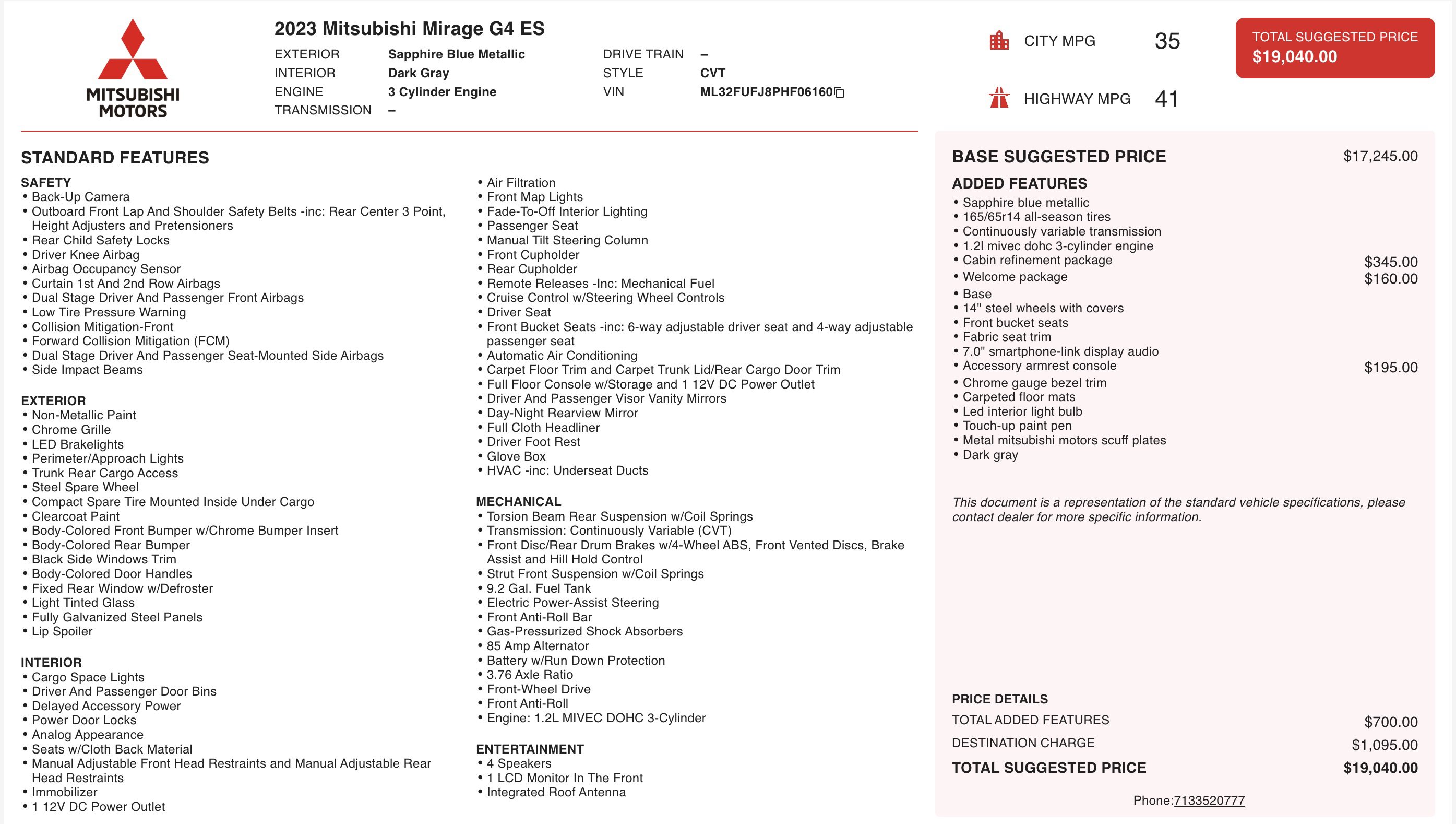 Used 2023 Mitsubishi Mirage G4 Black Edition FWD image 4