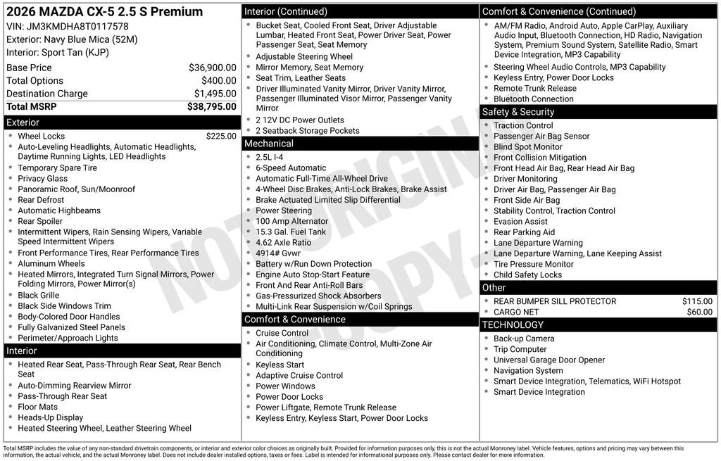 New 2026 MAZDA CX-5 2.5 S w/ Premium Package image 2