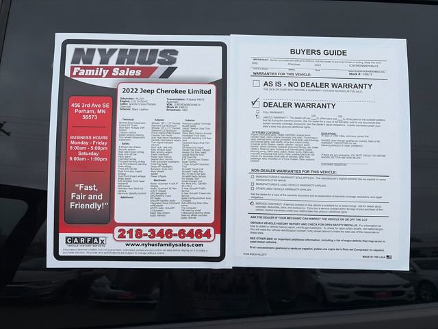 Used 2022 Jeep Cherokee Limited w/ Elite Package image 57