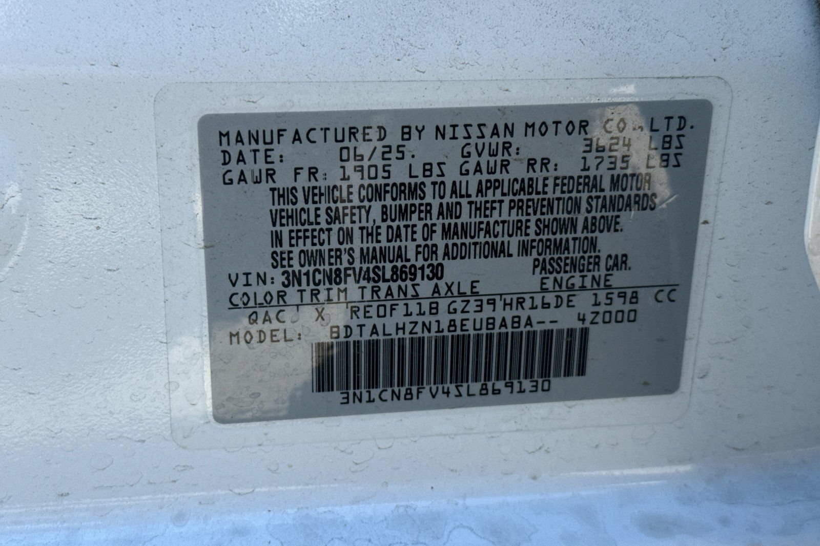 Certified 2025 Nissan Versa SR w/ Trunk Package FWD image 36