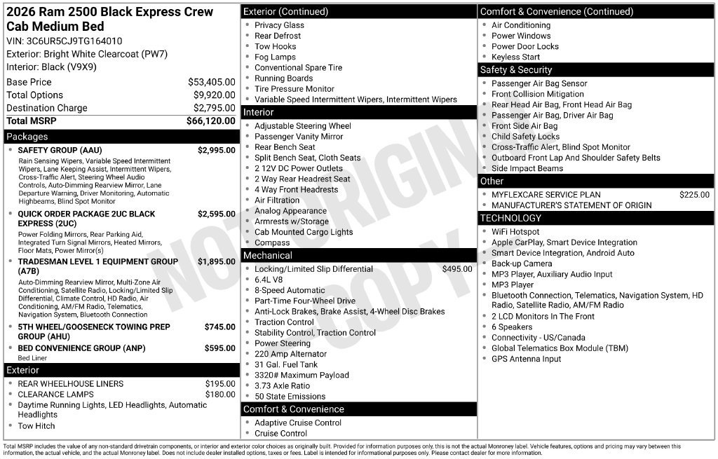 Used 2026 RAM 2500 Tradesman w/ Safety Group AWD/4WD image 5
