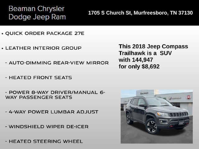 Used 2018 Jeep Compass Trailhawk w/ Leather Interior Group AWD/4WD image 4