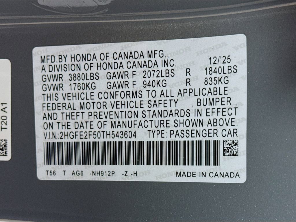 New 2026 Honda Civic Sport image 29