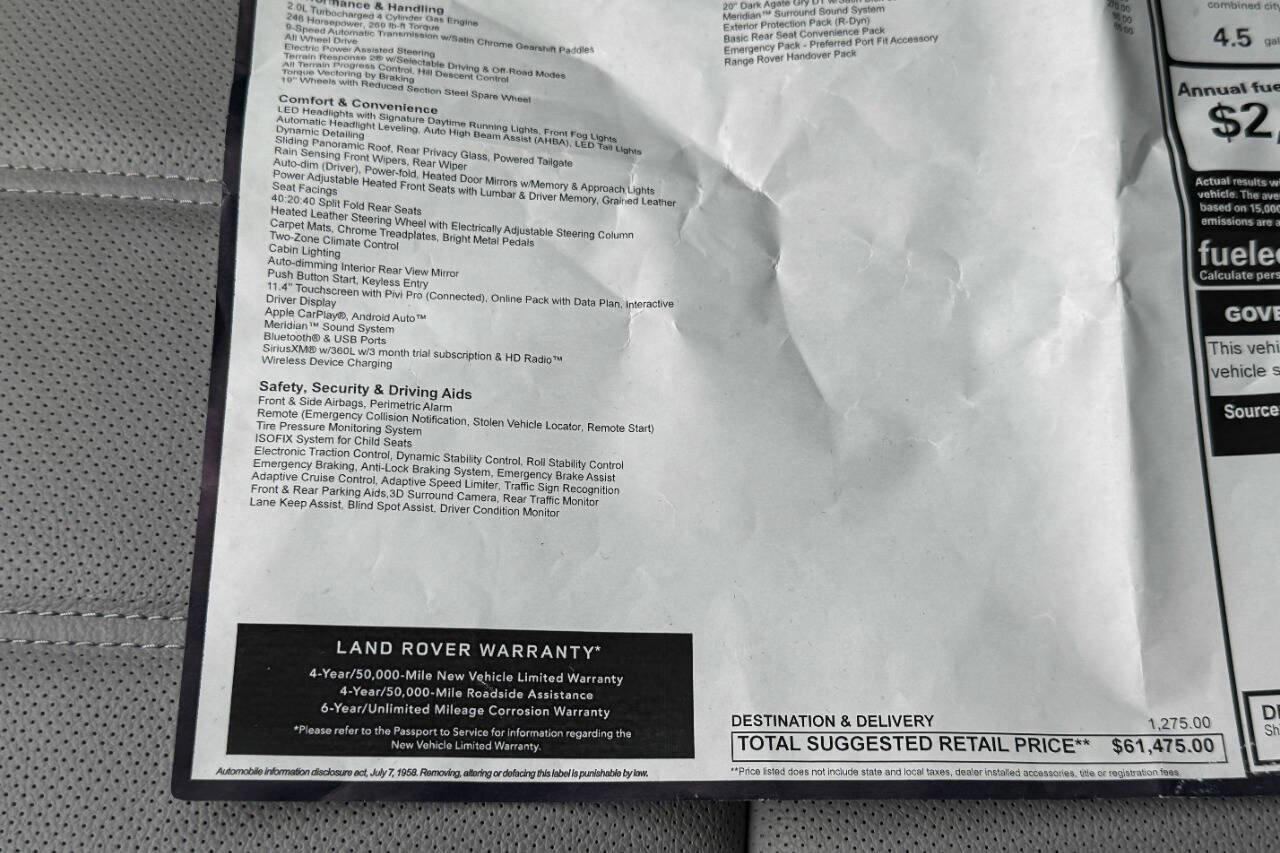 Used 2026 Land Rover Range Rover Evoque Dynamic SE image 40