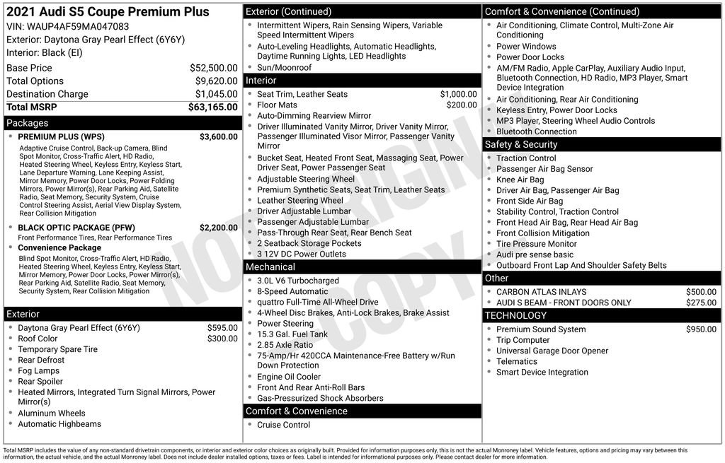 Used 2021 Audi S5 Premium Plus w/ Premium Plus image 3