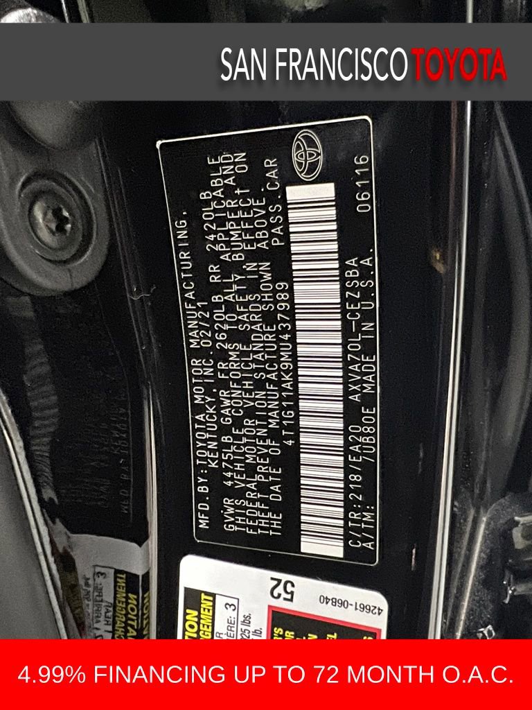 Certified 2021 Toyota Camry SE image 39