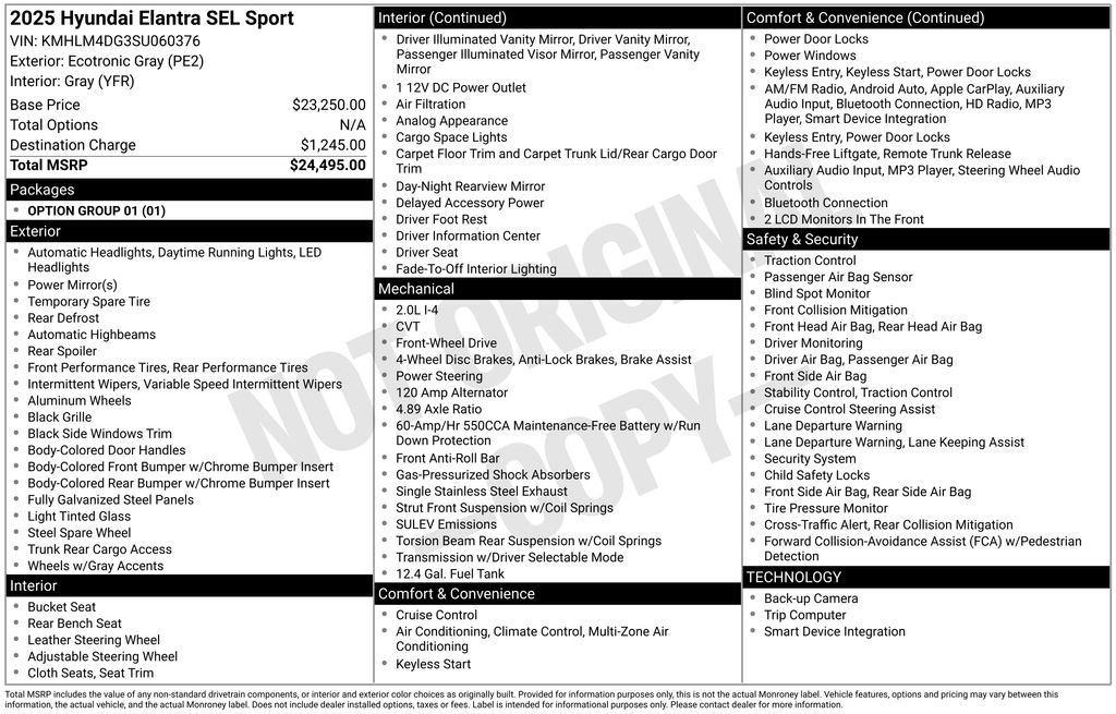 Used 2025 Hyundai Elantra Sport FWD image 7
