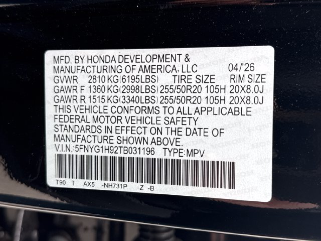 Used 2026 Honda Pilot Black Edition image 19